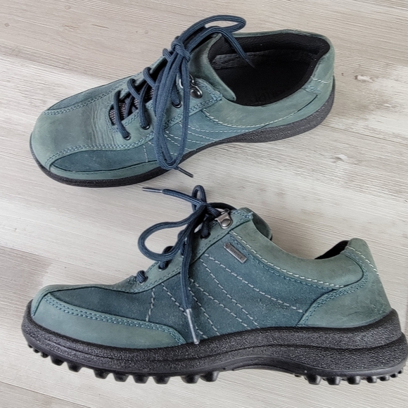 Hotter Goretex Blue Green Suede Leather Lace-Up Shoes Women's 8 - Picture 16 of 16